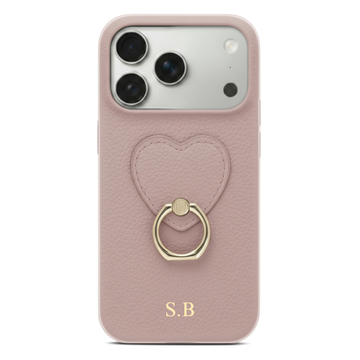Pink  Heart Ring Leather iPhone Case