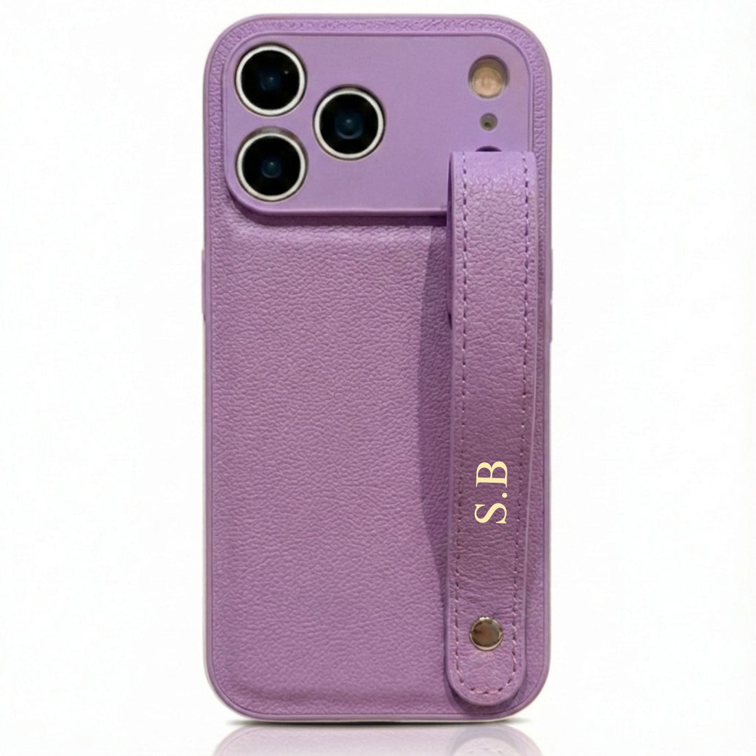 Purple Leather iPhone Case with Strap