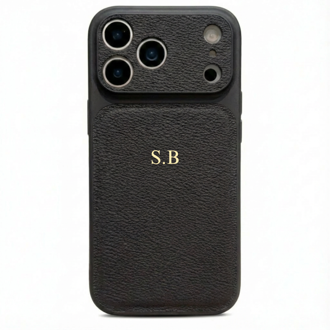 Black Personalized iPhone Case With Leather