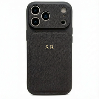 Black Personalized iPhone Case With Leather