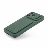 Green Leather iPhone Case With Card Holder