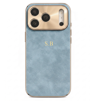 Light Blue Lambskin Leather Custom iPhone Case