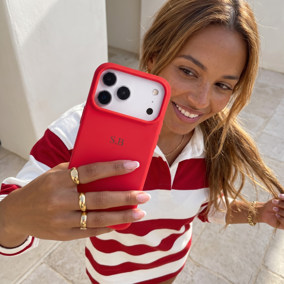 Red Personalized Liquid Silicone iPhone Case
