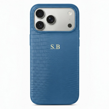 Dark Blue Leather Snake iPhone Case