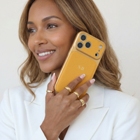 Yellow Personalized iPhone Case With Leather