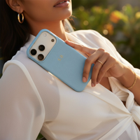 Blue Leather iPhone Case