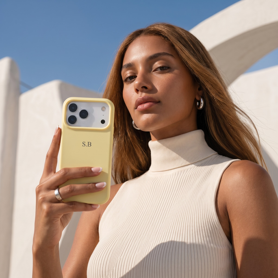 Yellow Personalized Liquid Silicone iPhone Case