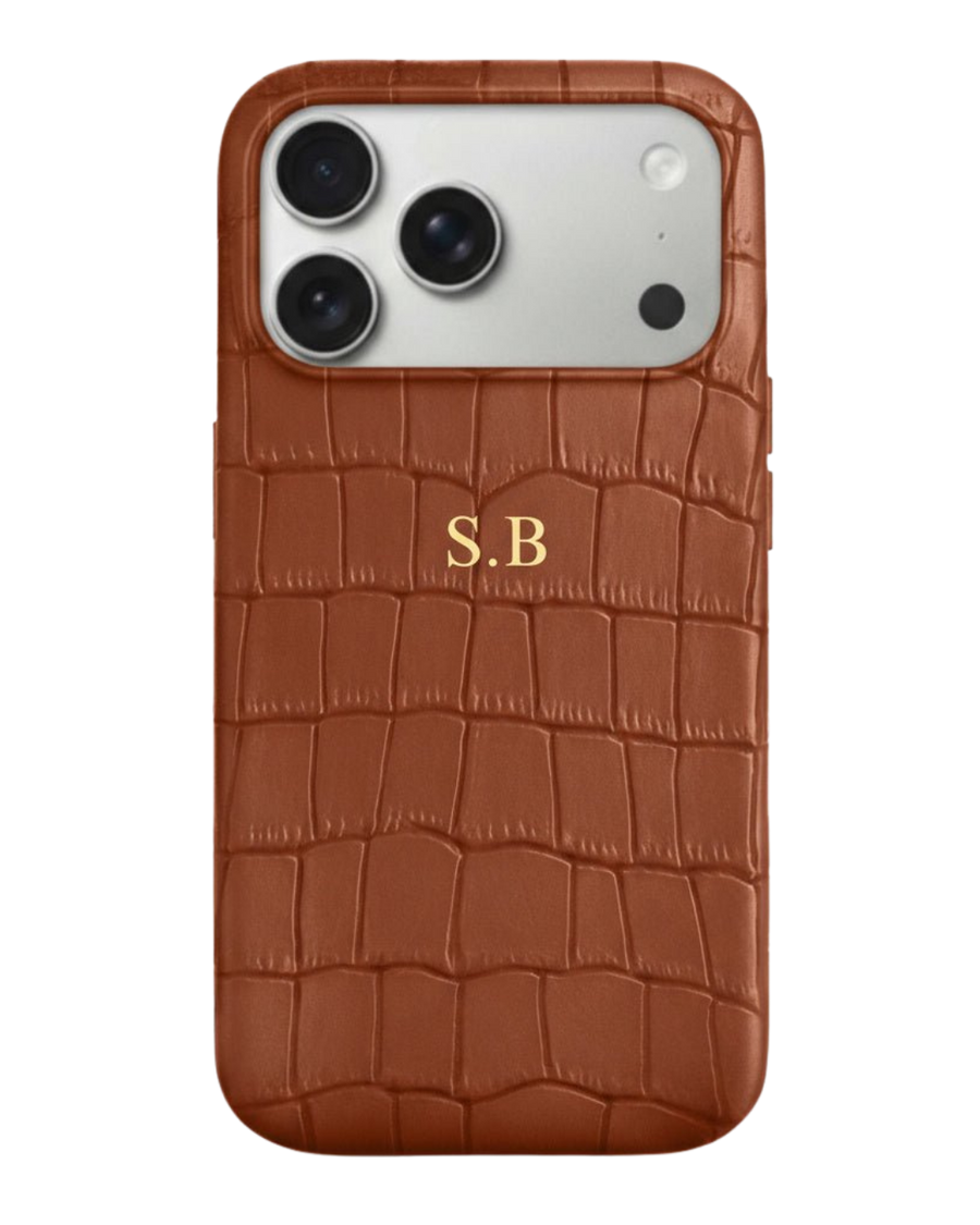 Red Crocodile Texture Personalized Leather iPhone Case