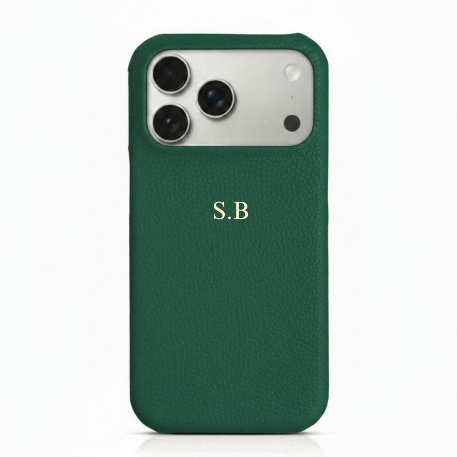 Green Pebble Leather iPhone Case