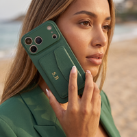 Green Leather iPhone Case With Card Holder