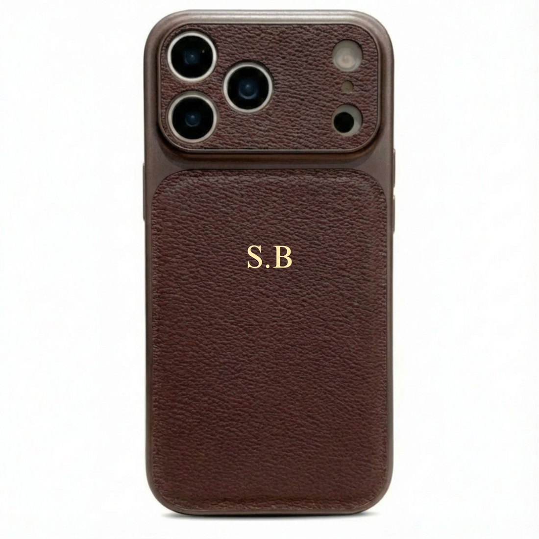 Brown Personalized iPhone Case With Leather