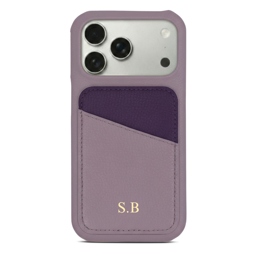 Purple iPhone Case with Card Holder Two Colors