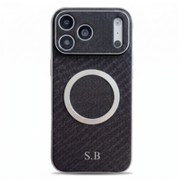 Black Personalized Magnetic Leather iPhone Case