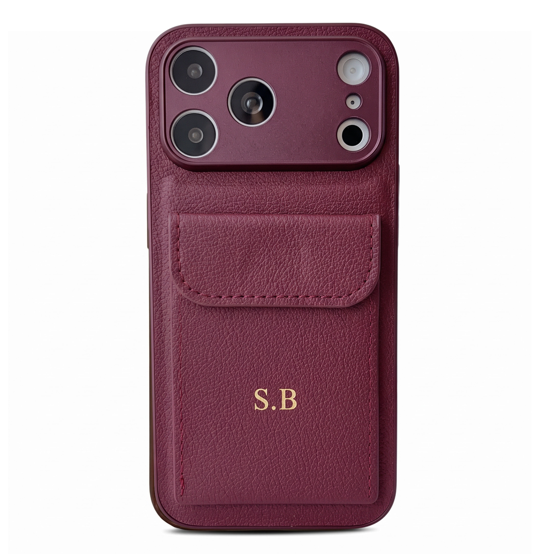 Wine Personalized Leather iPhone Case With Card Holder
