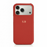 Red Pebble Leather iPhone Case