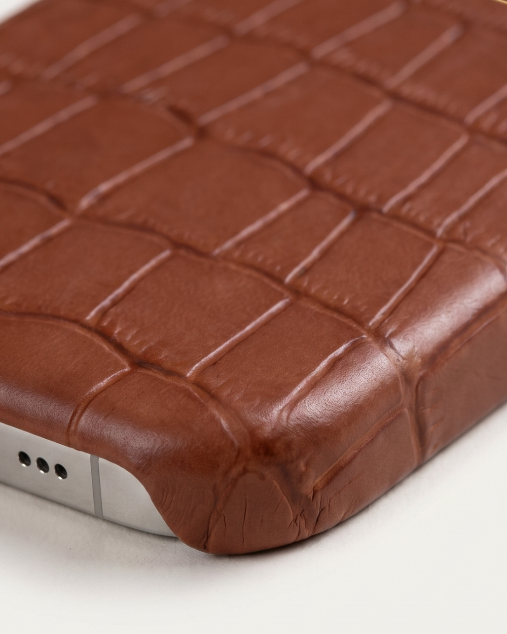 Red Crocodile Texture Personalized Leather iPhone Case