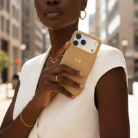 Khaki Leather Snake iPhone Case