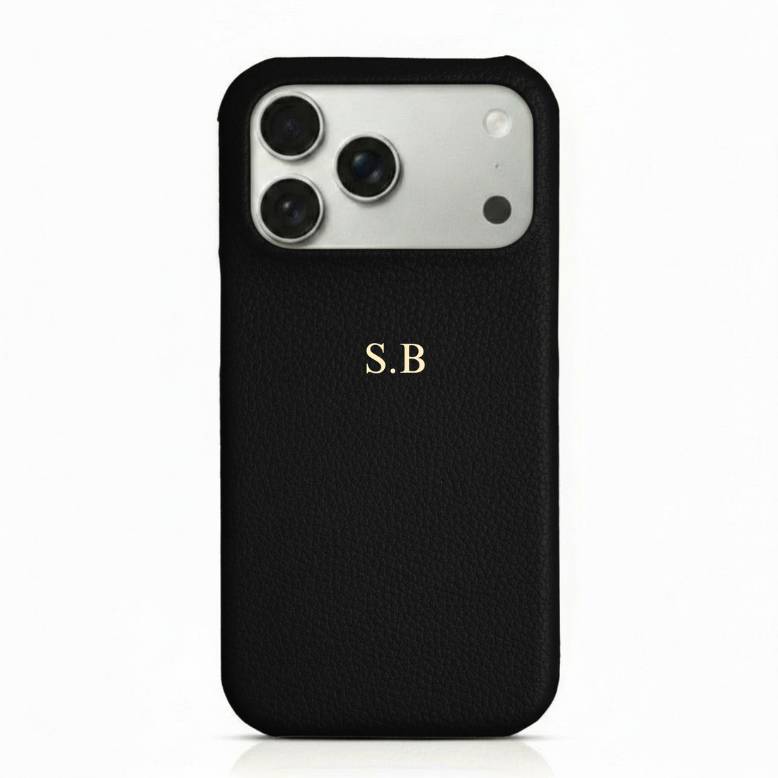 Black Pebble Leather iPhone Case