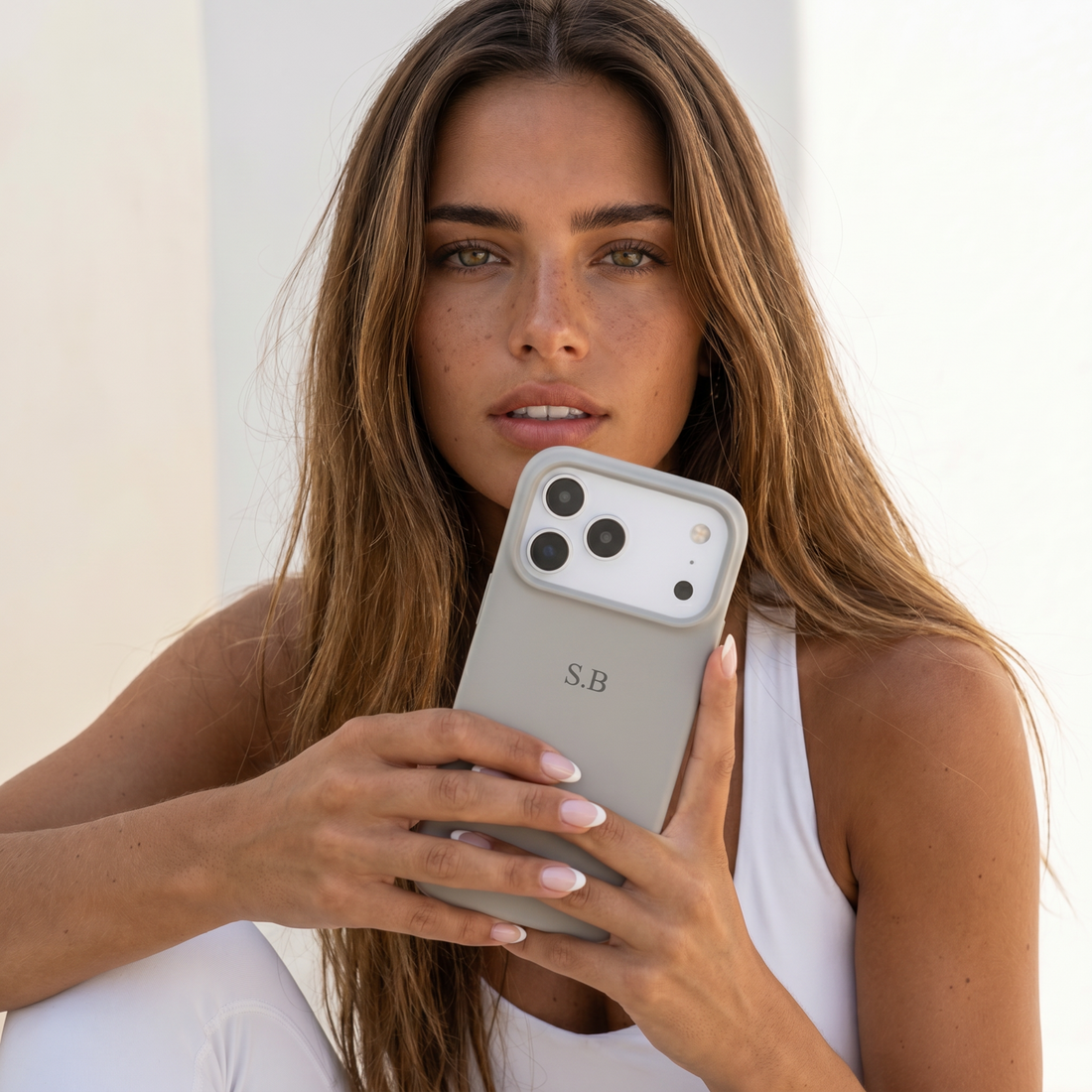 Gray Personalized Liquid Silicone iPhone Case