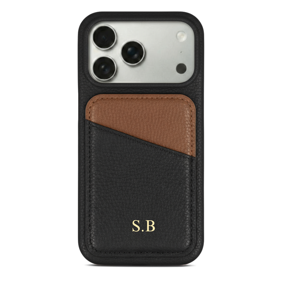 Black iPhone Case with Card Holder Two Colors