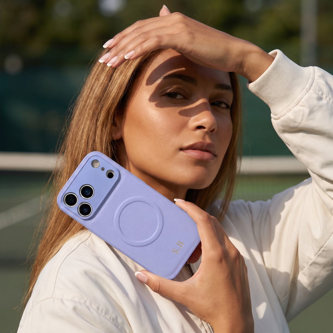 Blue Personalized Magnetic Leather iPhone Case