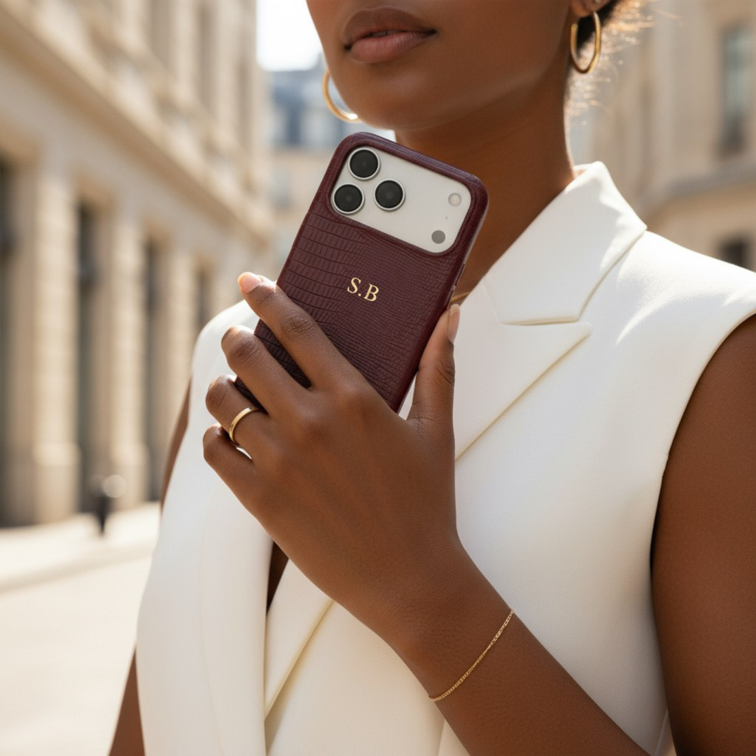 Wine Leather Snake iPhone Case