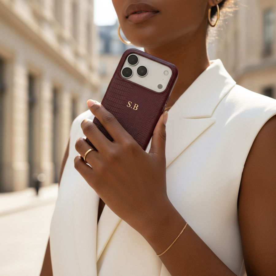 Wine Leather Snake iPhone Case