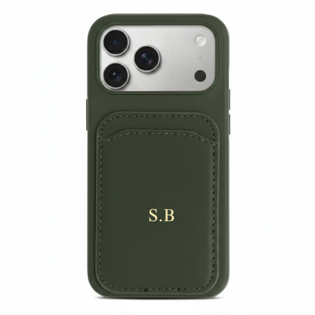 Green iPhone Case with Card Holder