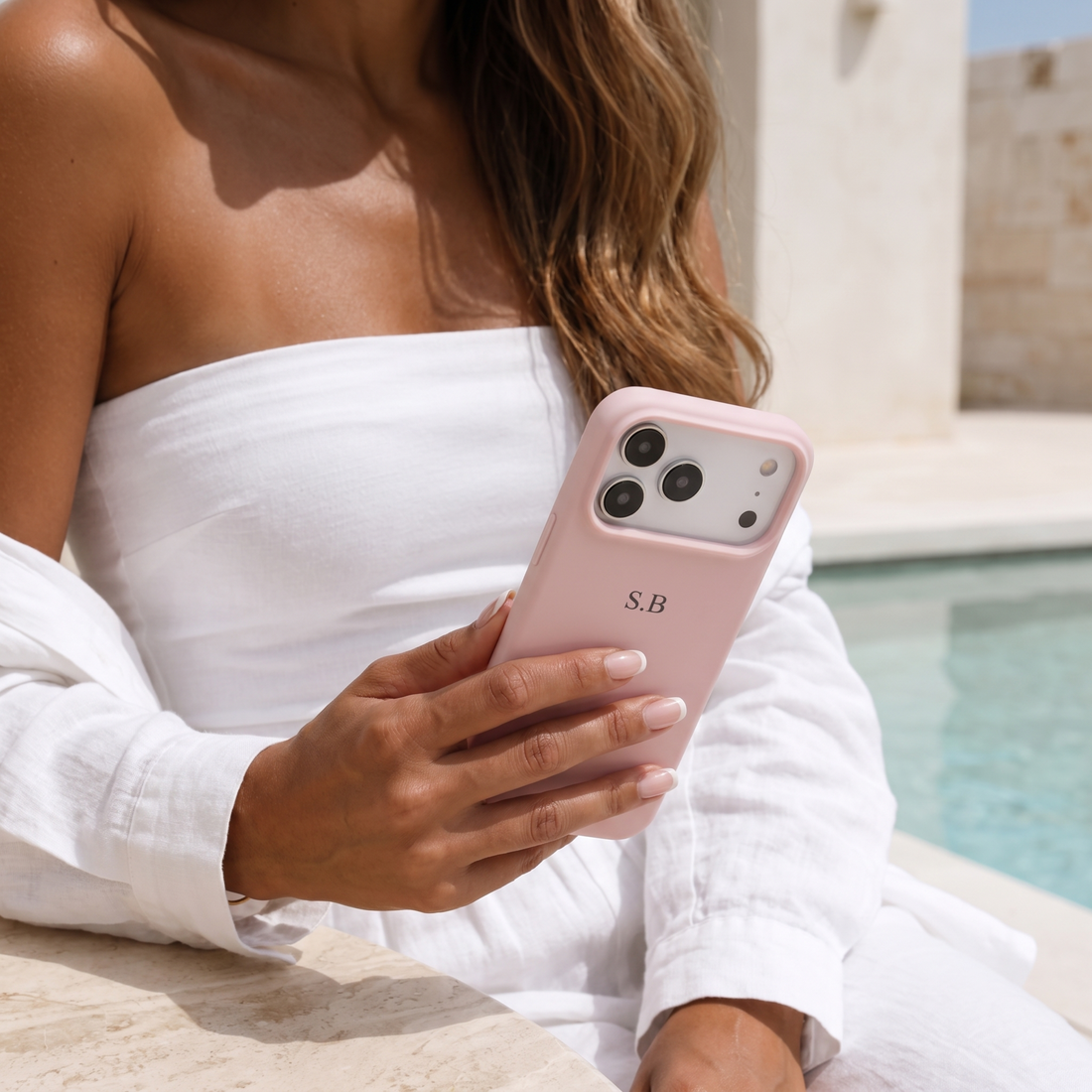 Pink Personalized Liquid Silicone iPhone Case