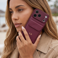 Wine Personalized Leather iPhone Case With Card Holder