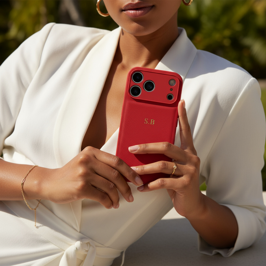 Red Leather iPhone Case