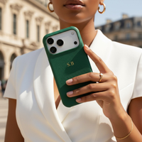 Green Pebble Leather iPhone Case