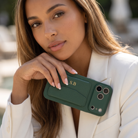 Green Leather iPhone Case With Card Holder