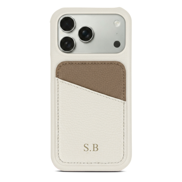 White iPhone Case with Card Holder Two Colors