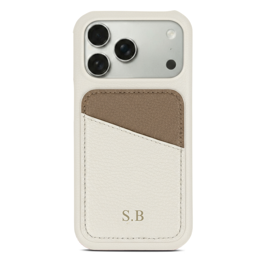 White iPhone Case with Card Holder Two Colors