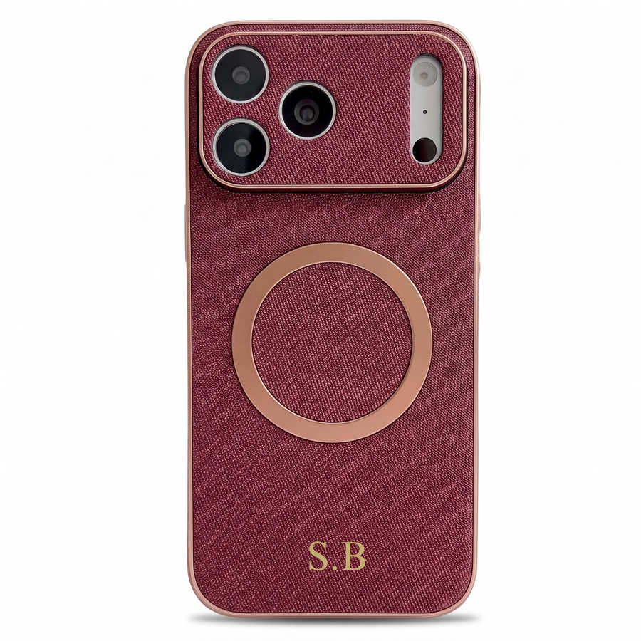 Black Personalized Magnetic Leather iPhone Case