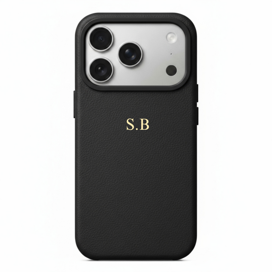 Black Magnetic Leather iPhone Case