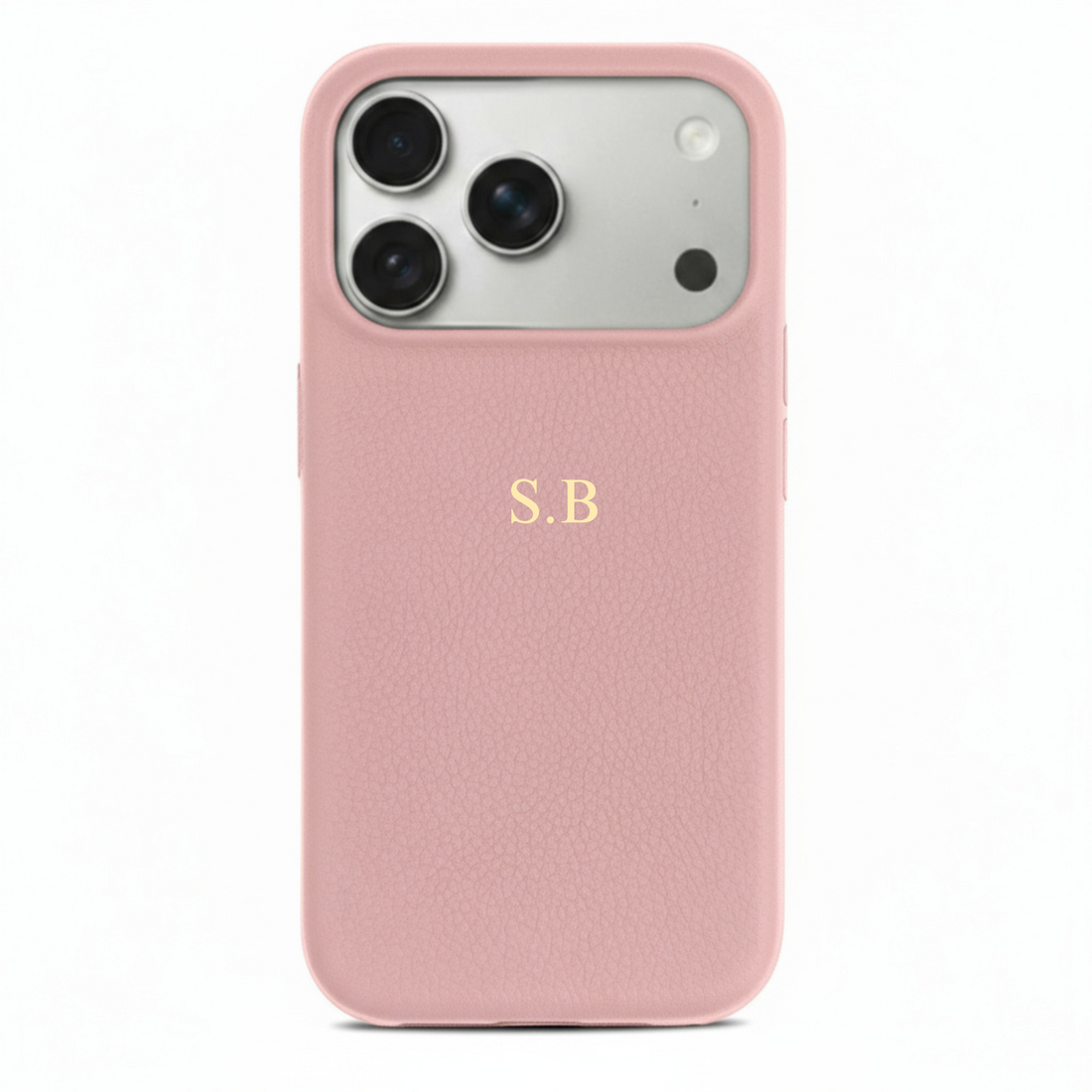 Coral pink Leather iPhone Case
