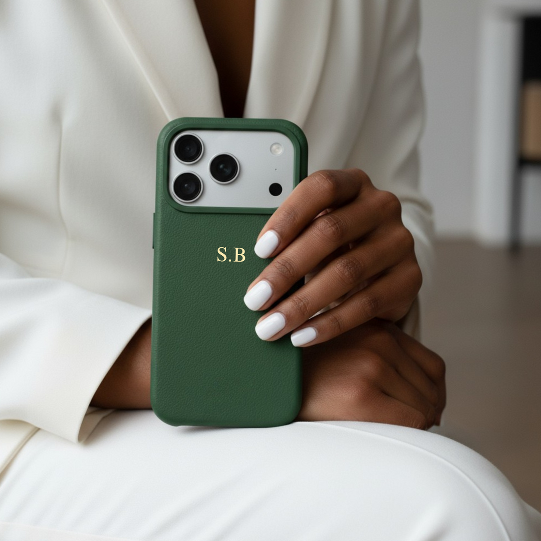 Green Magnetic Leather iPhone Case
