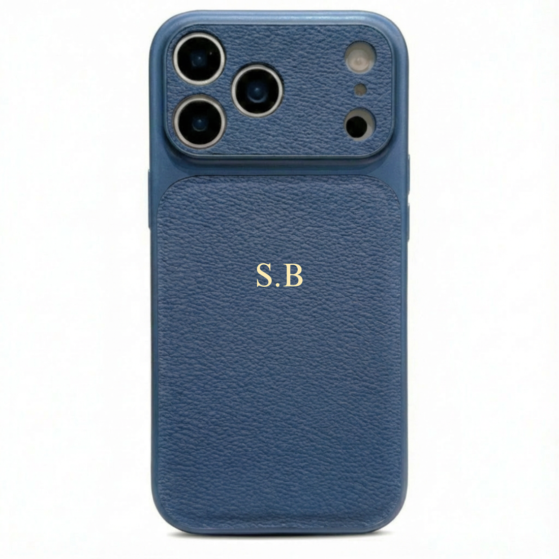 Blue Personalized iPhone Case With Leather