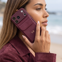 Wine Personalized Leather iPhone Case With Card Holder