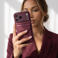 Wine Personalized Leather iPhone Case With Card Holder