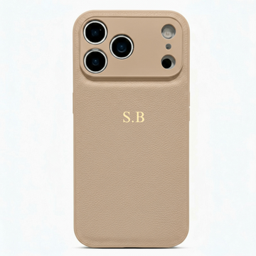 Beige Leather iPhone Case