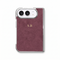 Burgundy Lambskin Leather Custom iPhone Duo Case