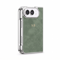 Green Lambskin Leather Custom iPhone Duo Case
