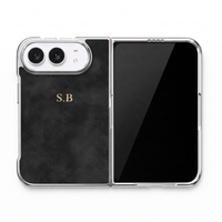 Black Lambskin Leather Custom iPhone Duo Case