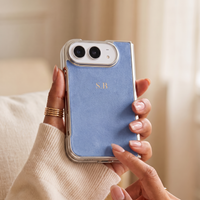 Blue Lambskin Leather Custom iPhone Duo Case