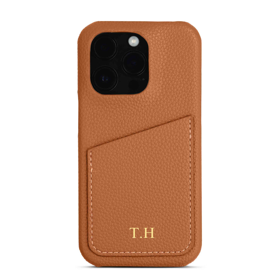 Brown Card Holder Leather iPhone Case