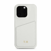 White Card Holder Leather iPhone Case