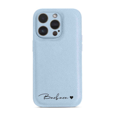 Blue Personalized Leather iPhone Case